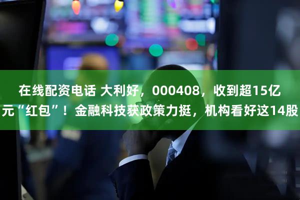 在线配资电话 大利好，000408，收到超15亿元“红包”！金融科技获政策力挺，机构看好这14股